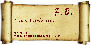 Prack Begónia névjegykártya
